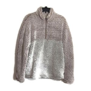 Thread & Supply fuzzy sherpa half zip sweater
